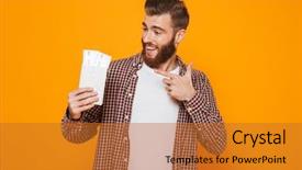  Presentation with flight - Beautiful presentation theme featuring yellow background showing passport backdrop and a gold colored foreground