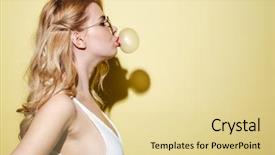  Presentation with chewing gum - Slides enhanced with yellow background with chewing gum background and a blonde colored foreground