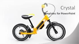  Presentation with bike - Theme enhanced with yellow-balance-bike-on-white background and a white colored foreground