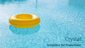  Presentation with swim - Theme featuring yellow-big-float-on-pool background and a light blue colored foreground