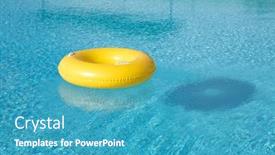  Presentation with blue water - Slides enhanced with yellow-big-float-on-pool background and a teal colored foreground