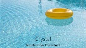  Presentation with blue water - Amazing theme having yellow-big-float-on-pool backdrop and a light blue colored foreground