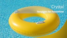  Presentation with blue yellow - Beautiful slides featuring yellow-big-float-on-pool backdrop and a teal colored foreground
