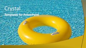  Presentation with blue water - Theme with yellow-big-float-on-pool background and a teal colored foreground