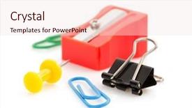  Presentation with notebook paper wiht clip - Presentation featuring yellow black - pushpin and paper clip isolated background and a lemonade colored foreground