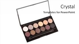  Presentation with bright colorful candy isolated - Cool new presentation design with yellow black shade - colorful eyeshadow palette isolated backdrop and a white colored foreground