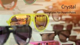  Presentation with black yellow - Colorful presentation theme enhanced with yellow black shade - many colorful sunglasses on display backdrop and a  colored foreground