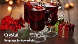  Presentation with animated christmas tree - Presentation design having yellow black shade - mulled wine with spices background and a tawny brown colored foreground
