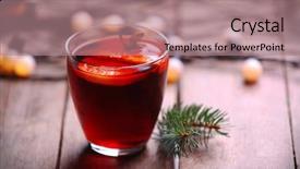 Presentation with animated christmas tree - PPT layouts featuring yellow black shade - mulled wine with spices background and a  colored foreground