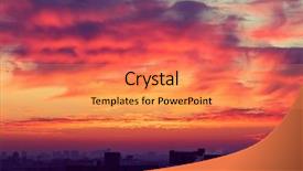  Presentation with cloud - Audience pleasing presentation consisting of yellow black shade - orange sunset and cloud backdrop and a coral colored foreground