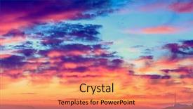  Presentation with cloud - Cool new PPT theme with yellow black shade - orange sunset and cloud backdrop and a coral colored foreground