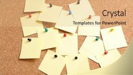  Presentation with corkboard - Amazing presentation theme having yellow blank post-it notes backdrop and a coral colored foreground