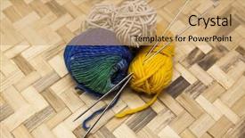  Presentation with needles - Presentation consisting of yellow blue beige and steel background and a  colored foreground