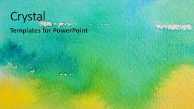  Presentation with yellow green - Theme featuring yellow blue green watercolor background and a teal colored foreground