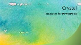  Presentation with watercolor - PPT layouts consisting of yellow blue green watercolor background and a seafoam green colored foreground