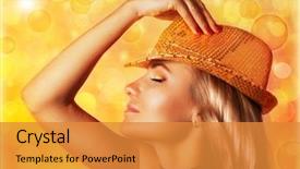  Presentation with golden yellow - Slide set featuring yellow blur background disco club background and a gold colored foreground