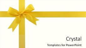  Presentation with abstract yellow gold and white - Theme consisting of yellow bow isolated on white background and a white colored foreground