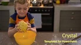  Presentation with dough - PPT theme having yellow bowl at kitchen counter background and a  colored foreground