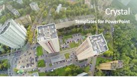  Presentation with residential - Cool new PPT theme with yellow brick road - above view of two high backdrop and a gray colored foreground