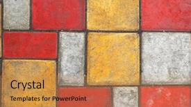  Presentation with paving - Audience pleasing PPT theme consisting of yellow brick road - bright colored paving slab texture backdrop and a yellow colored foreground
