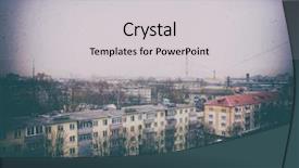  Presentation with yellow brick road - PPT theme enhanced with yellow brick road - city outdoor factory chimneys made background and a light gray colored foreground