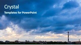  Presentation with factory - Cool new presentation with yellow brick road - city outdoor factory chimneys backdrop and a ocean colored foreground