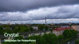  Presentation with yellow brick road - Amazing PPT theme having yellow brick road - city outdoor factory chimneys backdrop and a tawny brown colored foreground