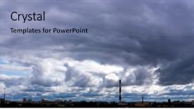  Presentation with yellow brick road - Cool new presentation theme with yellow brick road - city outdoor factory chimneys backdrop and a seafoam green colored foreground