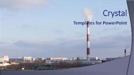  Presentation with yellow brick road - PPT theme with yellow brick road - city outdoor factory chimneys background and a light blue colored foreground