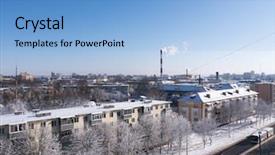  Presentation with yellow brick road - Presentation having yellow brick road - city outdoor factory chimneys background and a light blue colored foreground