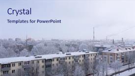  Presentation with factory - Theme consisting of yellow brick road - city outdoor factory chimneys background and a sky blue colored foreground