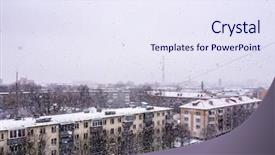  Presentation with factory - Cool new slide deck with yellow brick road - city outdoor factory chimneys backdrop and a sky blue colored foreground