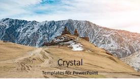  Presentation with hill road - Amazing presentation theme having yellow brick road - old monastery sitting backdrop and a coral colored foreground