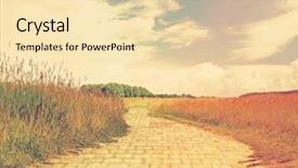  Presentation with yellow brick road - Colorful theme enhanced with yellow brick road through green backdrop and a lemonade colored foreground