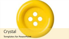  Presentation with white and yellow - Cool new slide deck with yellow button isolated on white backdrop and a yellow colored foreground