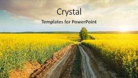  Presentation with agrarian - Presentation design featuring yellow canola field and blue background and a lemonade colored foreground