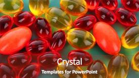  Presentation with red blue yellow - Theme consisting of yellow capsules of vitamin background and a tawny brown colored foreground