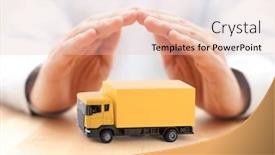  Presentation with cargo - Slide set consisting of yellow-cargo-delivery-truck-miniature background and a lemonade colored foreground