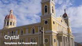  Presentation with granada - Presentation theme enhanced with yellow cathedral granada nicaragua background and a tawny brown colored foreground