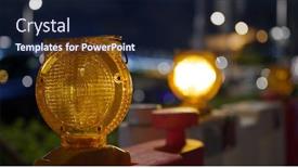  Presentation with caution - Amazing slide set having yellow-caution-light-at-street backdrop and a wine colored foreground