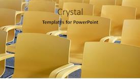  Presentation with yellow color - Slide set having yellow chairs empty seats modern vivid color background and a yellow colored foreground