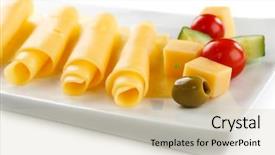  Presentation with white cheese - Amazing presentation theme having yellow cheese on white background backdrop and a soft green colored foreground