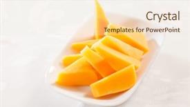  Presentation with yellow bread cake - Slide set consisting of yellow cheese background and a  colored foreground