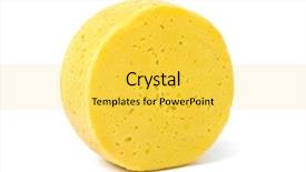  Presentation with blank whiteboard isolated on white - Slide deck enhanced with yellow circle - slice of cheese isolated background and a yellow colored foreground