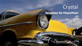  Presentation with classic car - Amazing presentation design having yellow-classic-car backdrop and a  colored foreground