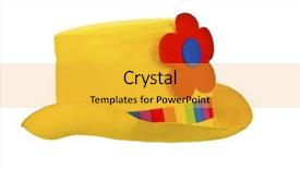  Presentation with clown - Amazing PPT layouts having yellow clown hat backdrop and a  colored foreground