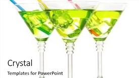  Presentation with cocktail - Slide set enhanced with yellow cocktail in martini glasses background and a white colored foreground