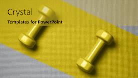  Presentation with yellow color - Slides featuring yellow-color-dumbbells background and a gold colored foreground