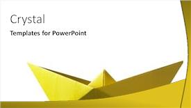  Presentation with yellow color - Audience pleasing theme consisting of yellow-color-origami-paper-boat backdrop and a white colored foreground