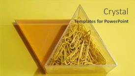  Presentation with yellow color - Beautiful presentation theme featuring yellow-color-paper-clips backdrop and a yellow colored foreground